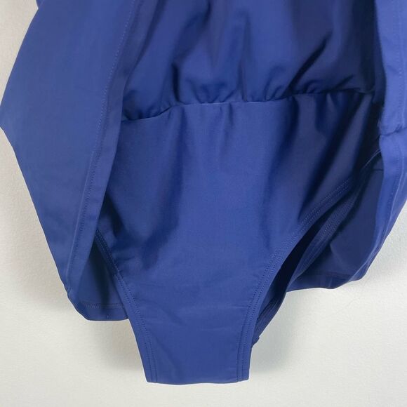 Shore Shapes Size 14‎ Navy Swim Dress One Piece Swimsuit NEW Tummy Control - Picture 4 of 10